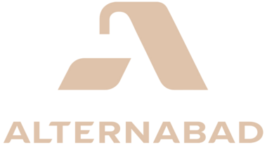 AlternaBad vertikal logo beige AlternaBad vertikal logo beige