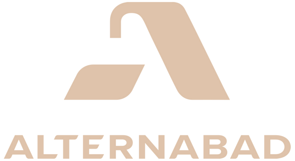 AlternaBad vertikal logo beige