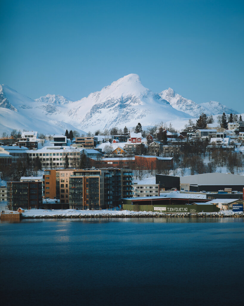 Strandkanten Tromsø sentrum vinter