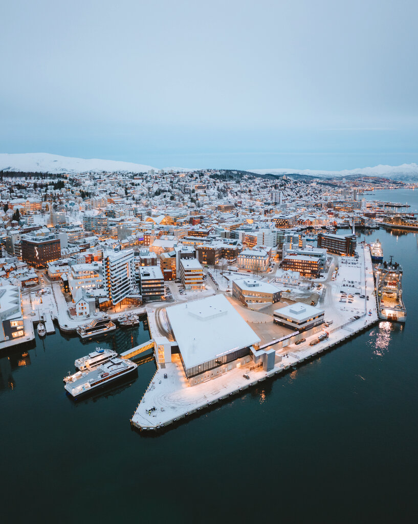 Tromsø sentrum om vinteren