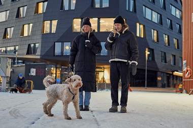 Tur med hund i sentrum