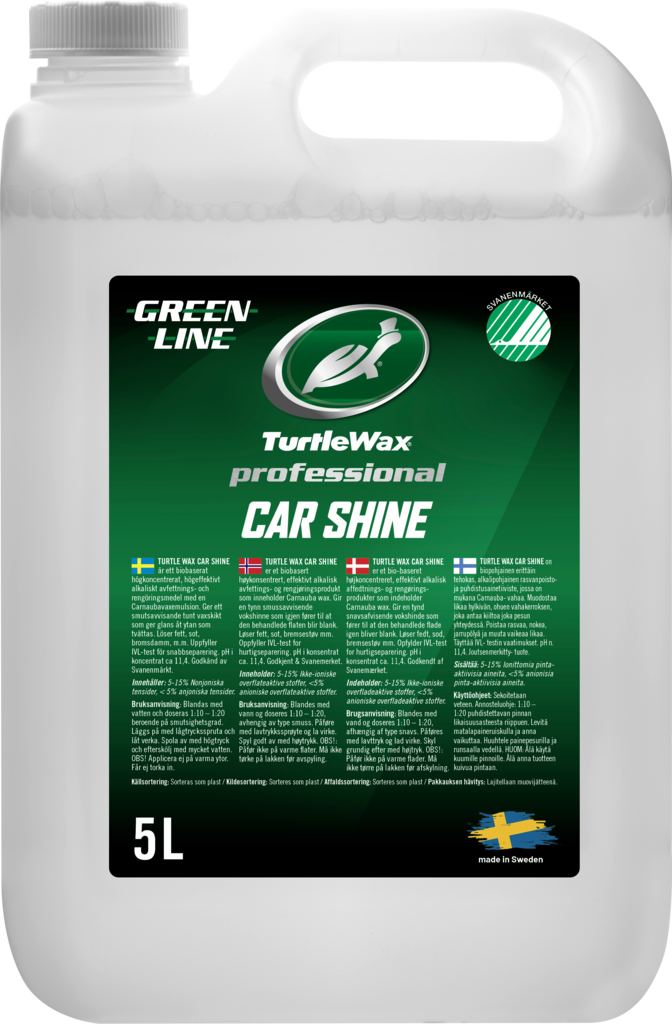 168 Turtle Wax Pro Greenline Car Shine 5L