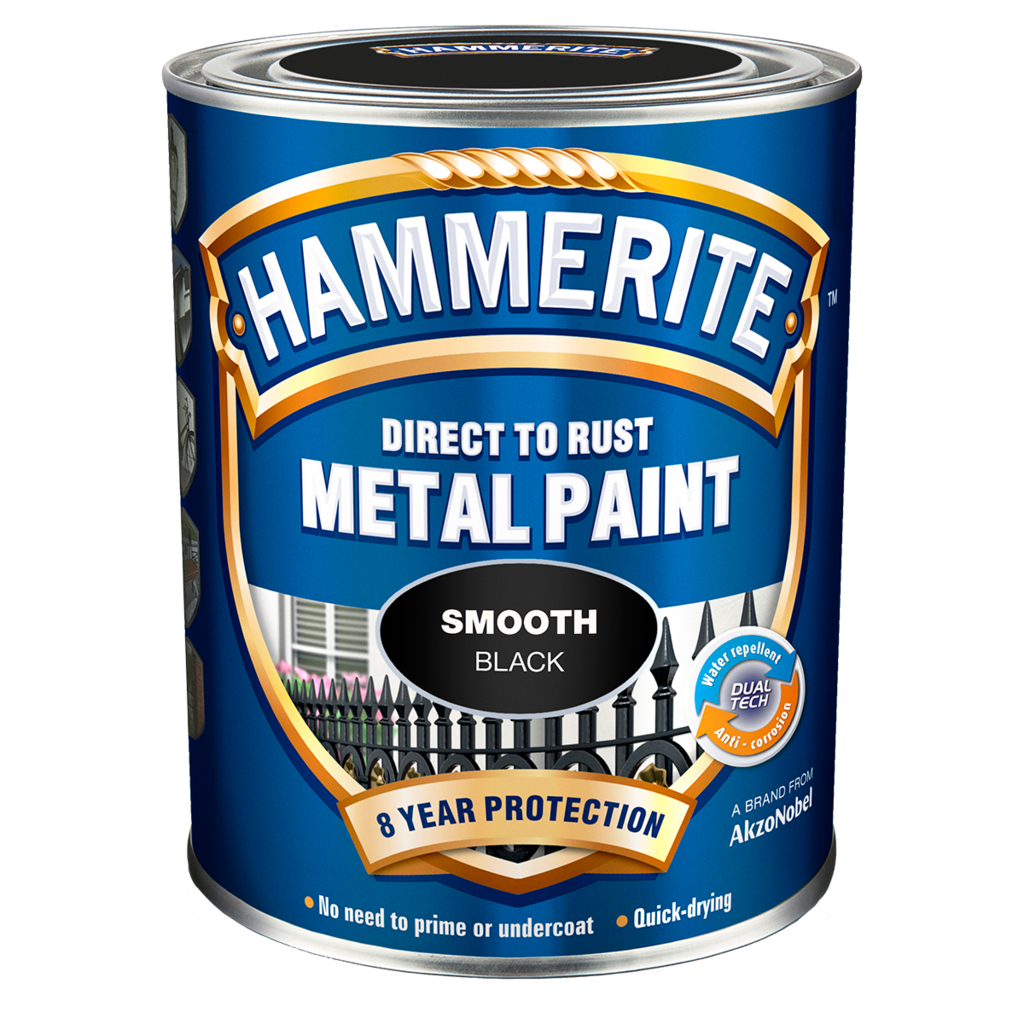 5078320 Hammerite Slätlack Svart 2,5L