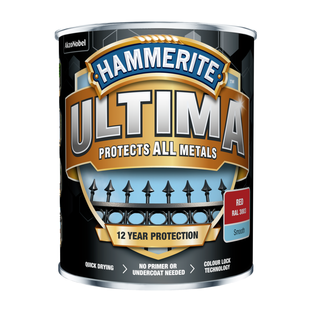 5361500 Hammerite Ultima Slätlack Röd 750ml