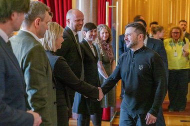 Ukrainas president Volodymyr Zelenskyj besøker Stortinget 20. mars 2025