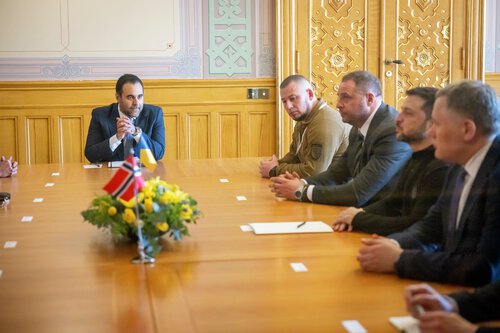 Ukrainas president Volodymyr Zelenskyj besøker Stortinget 20. mars 2025