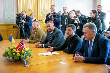 Ukrainas president Volodymyr Zelenskyj besøker Stortinget 20. mars 2025