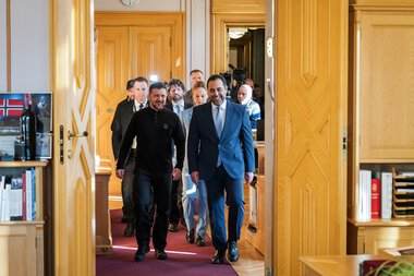 Ukrainas president Volodymyr Zelenskyj besøker Stortinget 20. mars 2025
