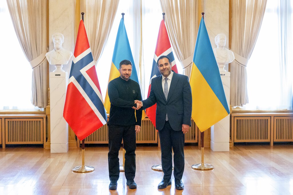 Ukrainas president Volodymyr Zelenskyj besøker Stortinget 20. mars 2025