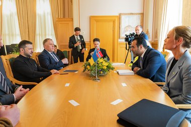 Ukrainas president Volodymyr Zelenskyj besøker Stortinget 20. mars 2025