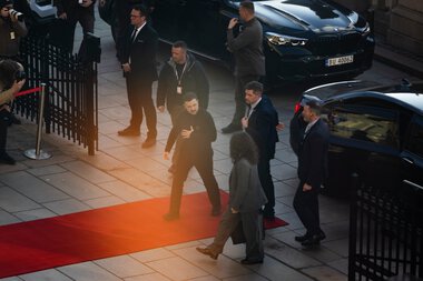 Ukrainas president Volodomyr Zelenskyj besøker Stortinget 20. mars 2025