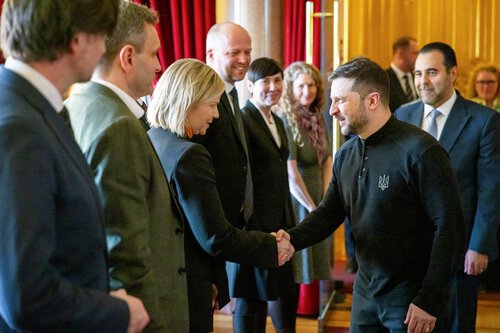 Ukrainas president Volodymyr Zelenskyj besøker Stortinget 20. mars 2025