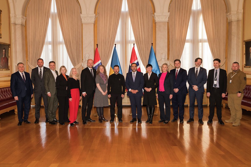 Ukrainas president Volodymyr Zelenskyj besøker Stortinget 20. mars 2025