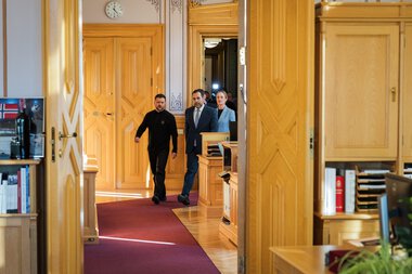 Ukrainas president Volodymyr Zelenskyj besøker Stortinget 20. mars 2025