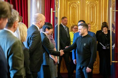 Ukrainas president Volodymyr Zelenskyj besøker Stortinget 20. mars 2025