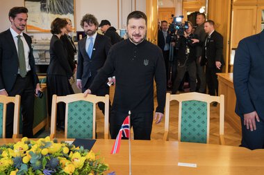Ukrainas president Volodymyr Zelenskyj besøker Stortinget 20. mars 2025