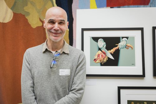 Åpning av karikaturutstilling 19. mars 2025