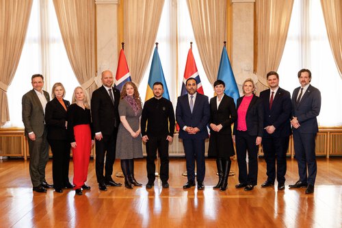 Ukrainas president Volodymyr Zelenskyj besøker Stortinget 20. mars 2025