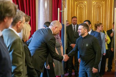 Ukrainas president Volodymyr Zelenskyj besøker Stortinget 20. mars 2025
