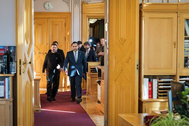 Ukrainas president Volodymyr Zelenskyj besøker Stortinget 20. mars 2025