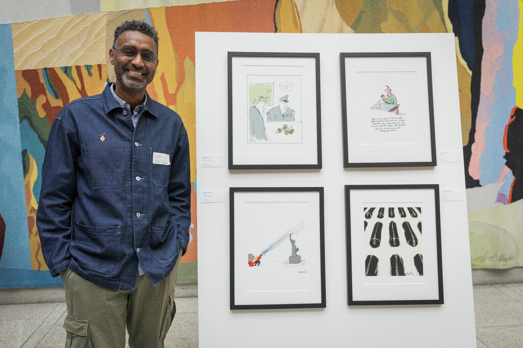 Åpning av karikaturutstilling 19. mars 2025