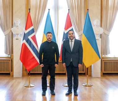 Ukrainas president Volodymyr Zelenskyj besøker Stortinget 20. mars 2025