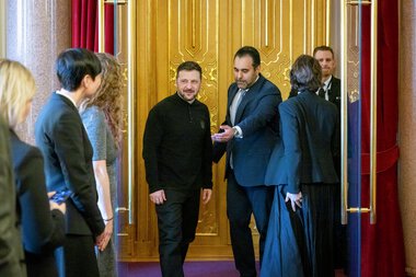 Ukrainas president Volodymyr Zelenskyj besøker Stortinget 20. mars 2025