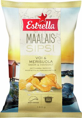 Estrella Maalaissipsi Voi & Merisuola 180g Estrella Maalaissipsi Voi & Merisuola 180g