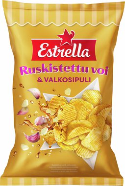 Estrella Ruskistettu voi & valkosipuli sipsi 275g