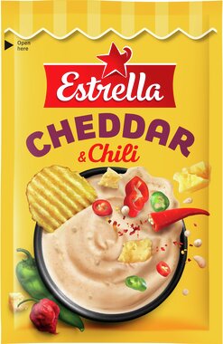 Estrella Cheddar & Chili dippimauste 16g Estrella Cheddar & Chili dippimauste 16g