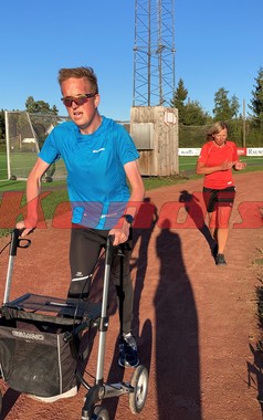 Casper Bakken Fredriksen og Merete Støverud Stokke da Kondistreninga Årnes hadde 3000 meter testløp i Kondisløpet, august 2020