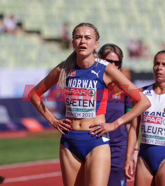 European Athletics Championships - 1500 meter kvinner Forsøksheat_1 - Amalie Sæten
