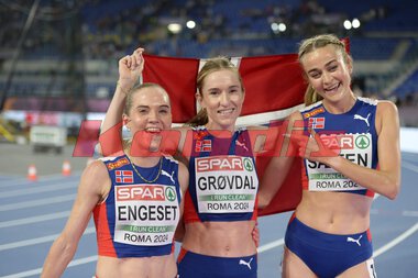 EM friidrett Roma 2024 - 5000 m kvinner finale Kristine Eikrem Engeset - Karoline Bjerkeli Grøvdal - Amalie Sæten