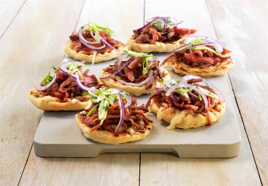 Pulled pork bbq-pizza