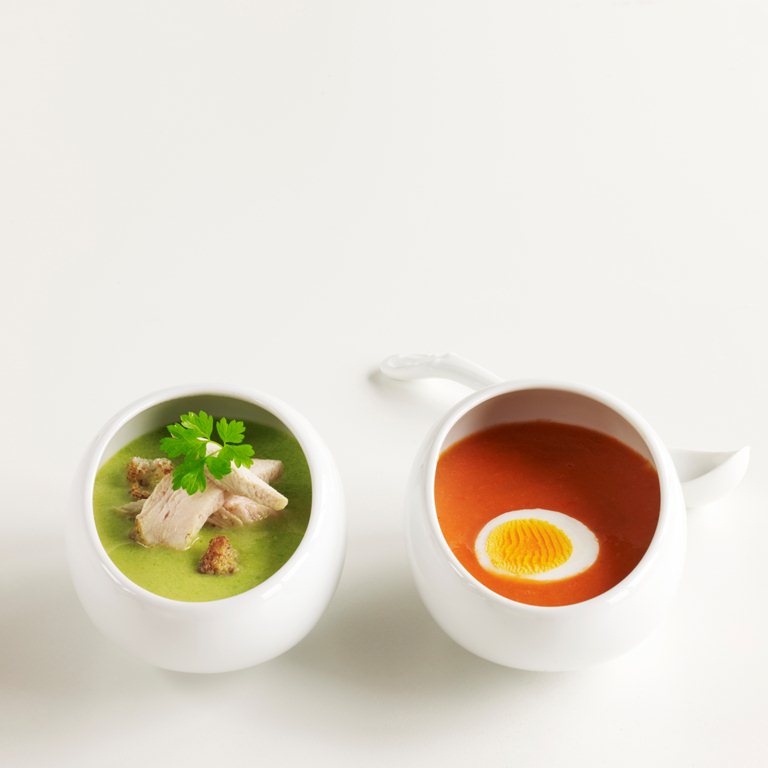 Grønnsaksuppe og tomatsuppe