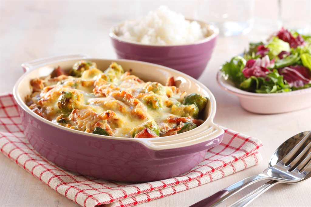 Grateng med vossakorv og rosenkål