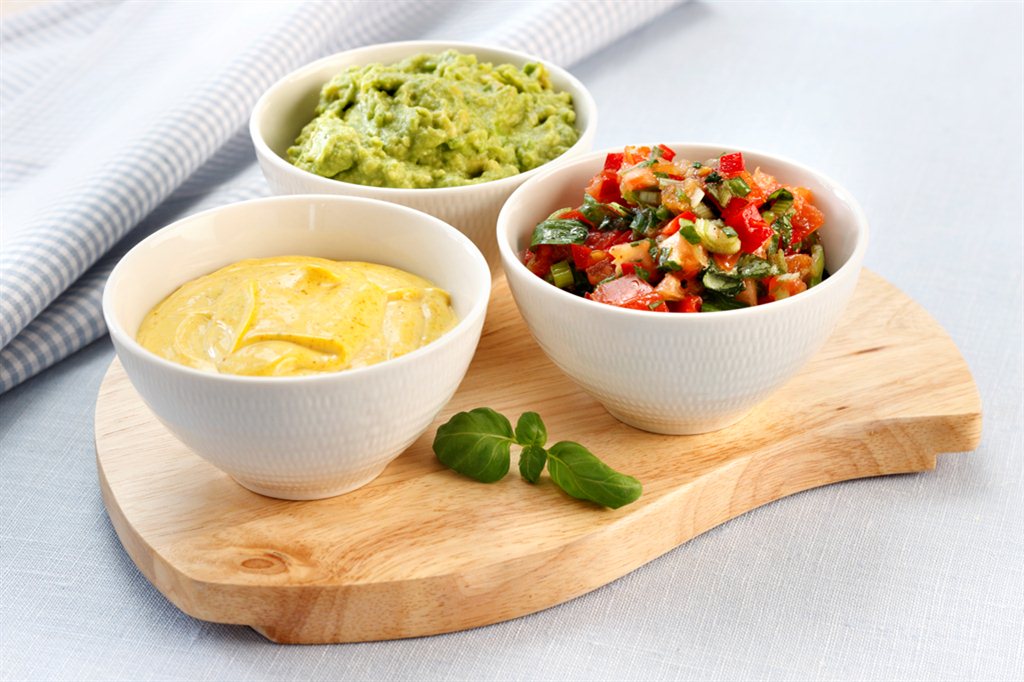 Salsa, guacamole og karriaioli