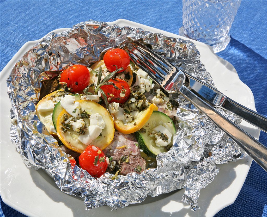 Foliebakte lammekoteletter