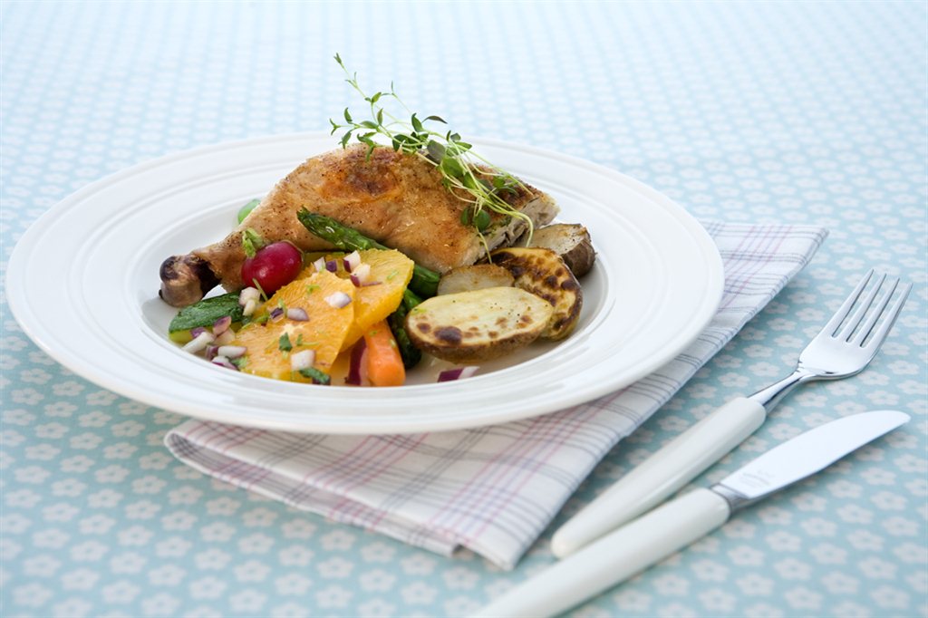 Helstekt kylling med urter og mascarpone