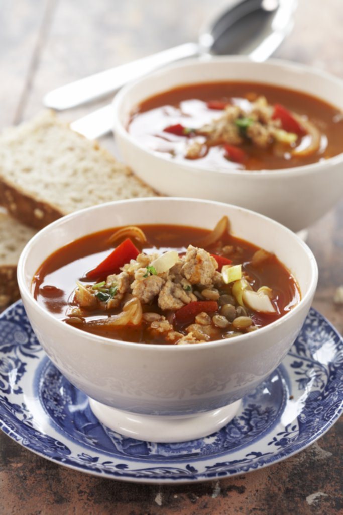 Gulasj med kyllingkjøttdeig 