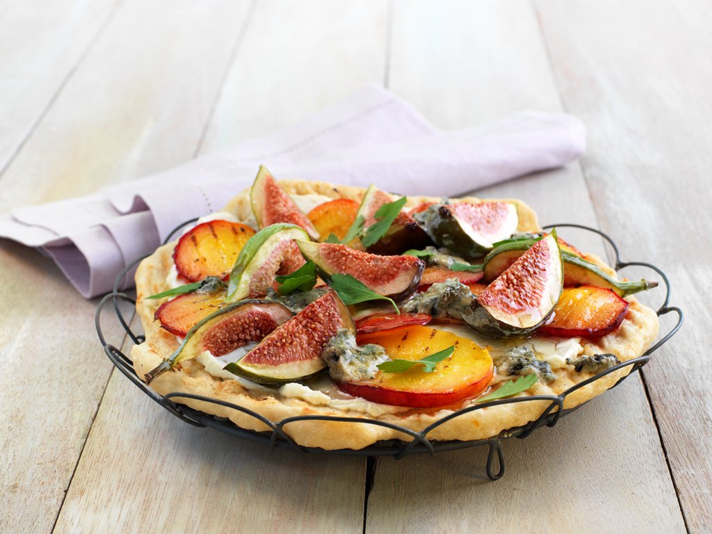 Dessertpizza med fiken og blåmuggost