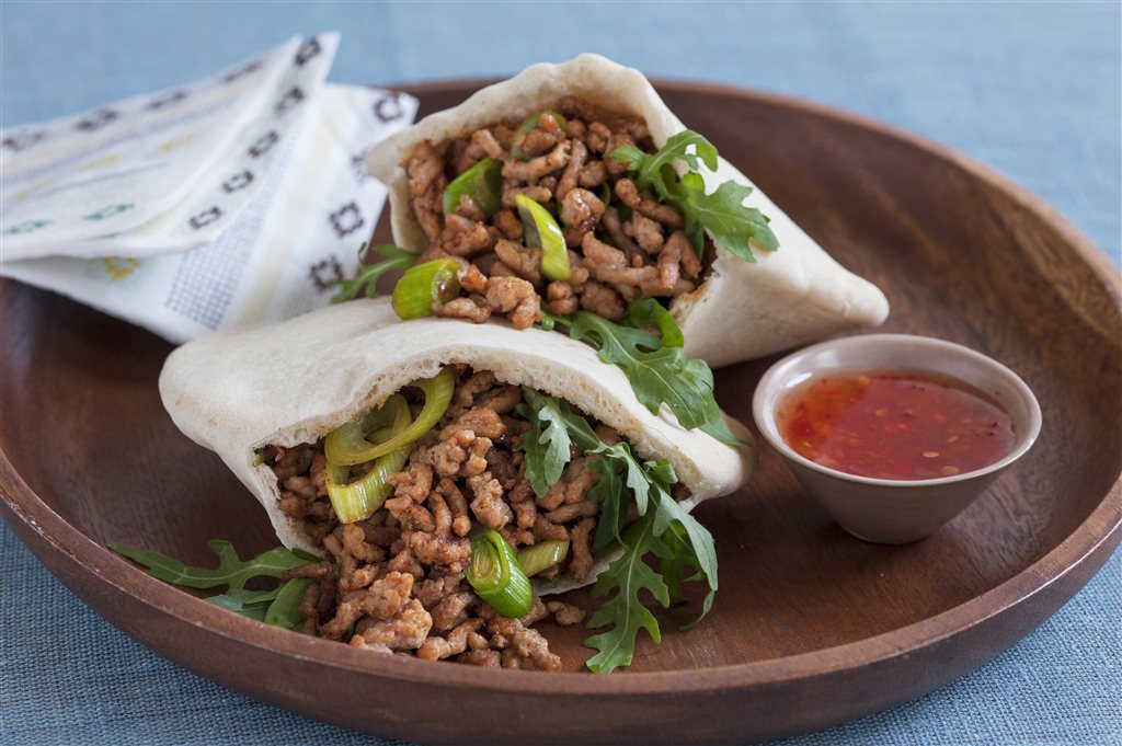 Svinekjøtt i pitabrød