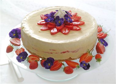 Iskake i rødt, hvitt og blått 