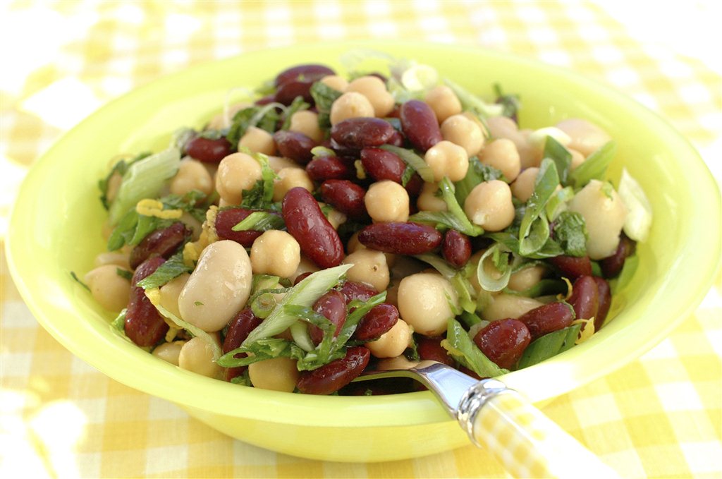 Bønnesalat med mynte