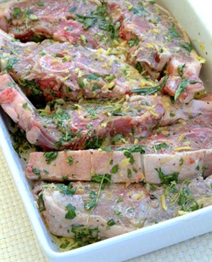 Sitronmarinerte lammekoteletter