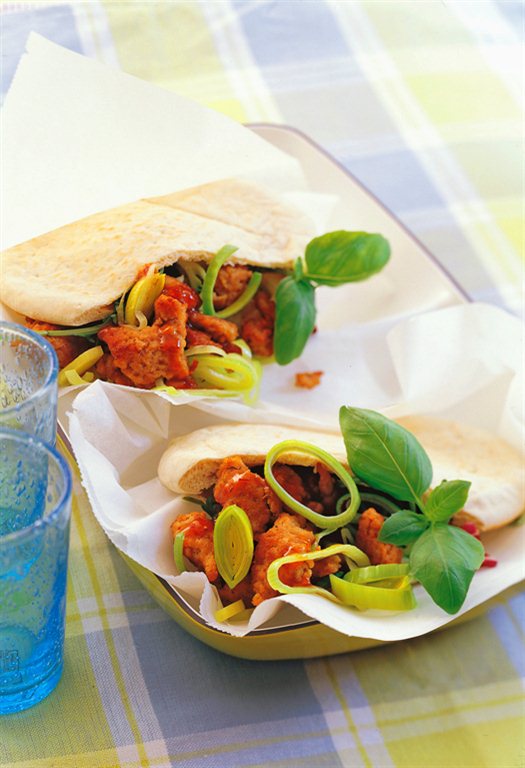 Svinekjøtt i pitabrød