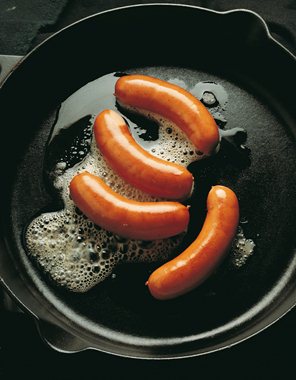 Steking av pølser