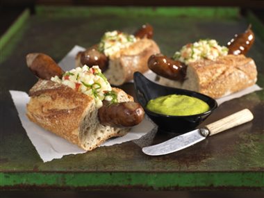 Pølser med ramsløkaïoli