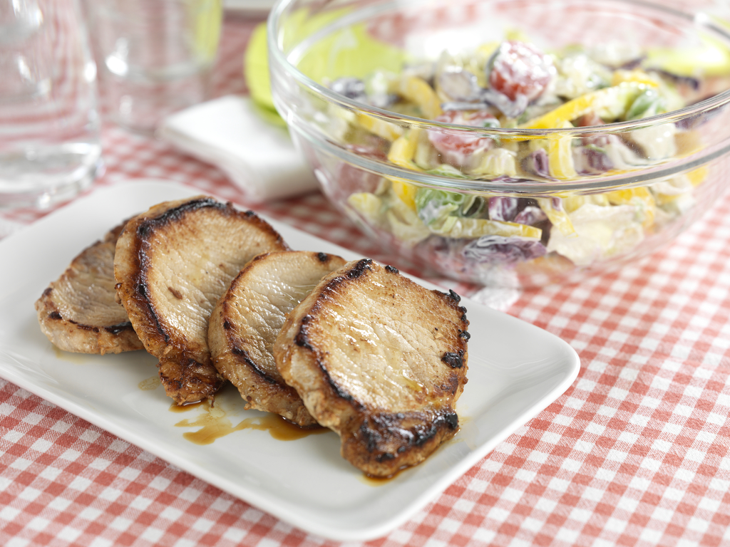 Svinebiff med yoghurtsalat