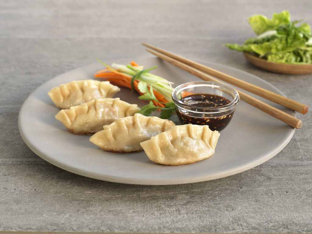 Asiatiske dumplings med dip